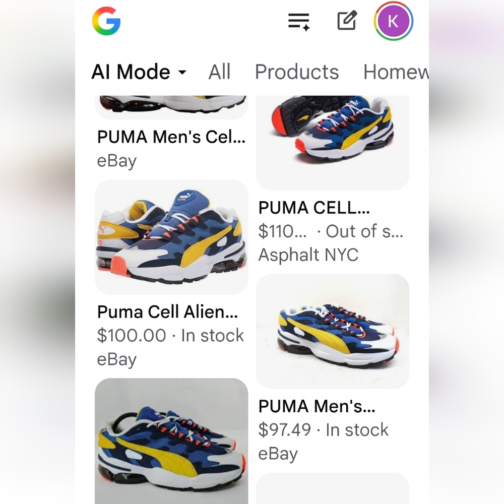 Puma Cell Alien OG Navy and Yellow Sneakers. - Picture 7 of 7